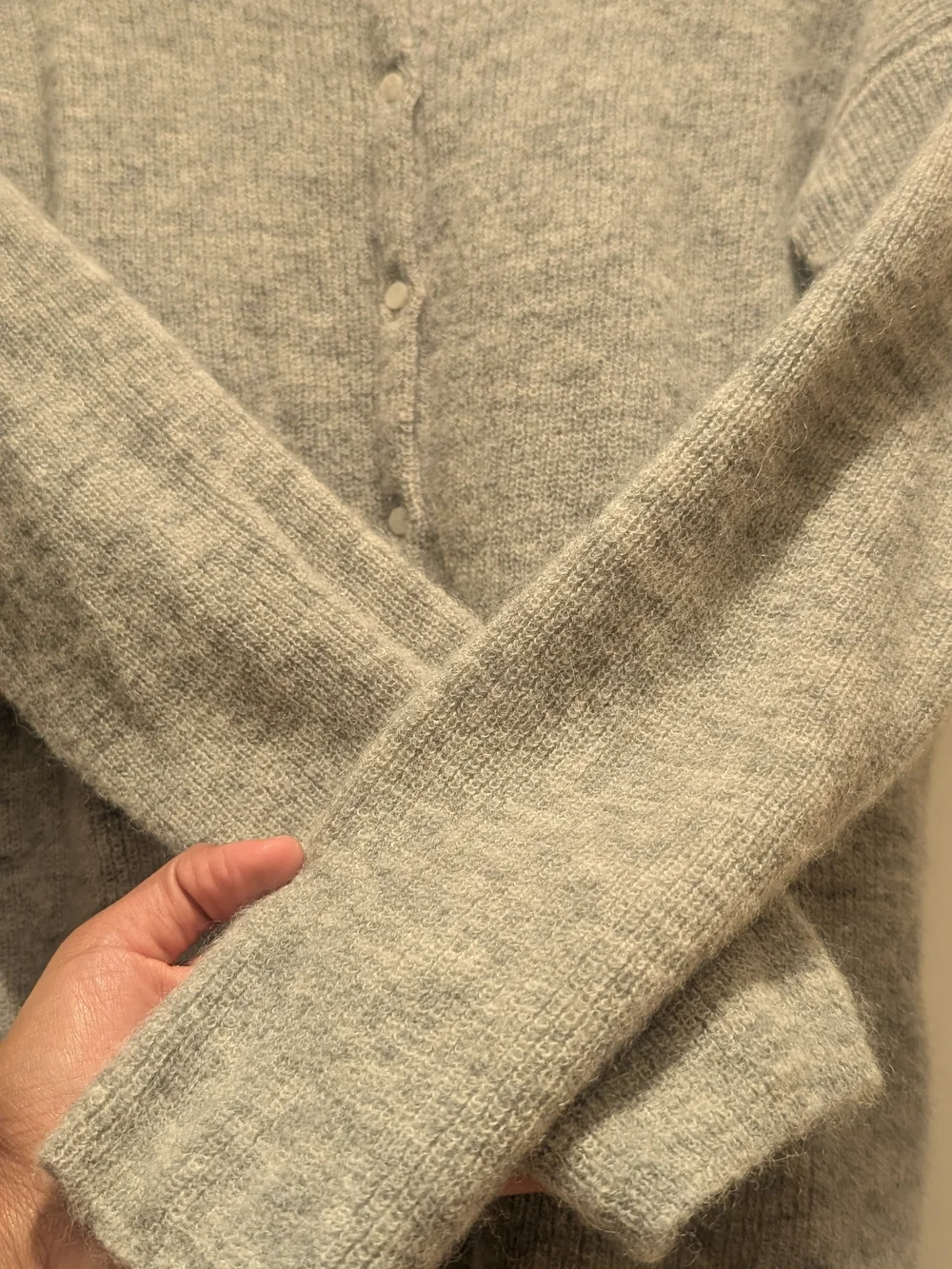 Sezane Gaspard Cardigan - Mottled Grey - Picture 7 of 8